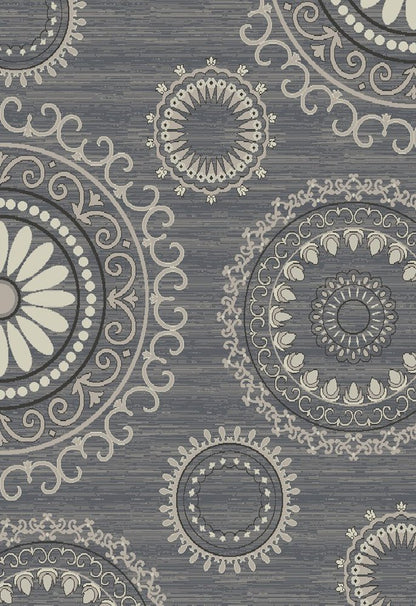 8' X 10' Gray and Ivory Geometric Area Rug
