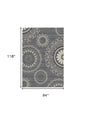 8' X 10' Gray and Ivory Geometric Area Rug