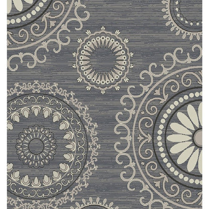 8' X 10' Gray and Ivory Geometric Area Rug