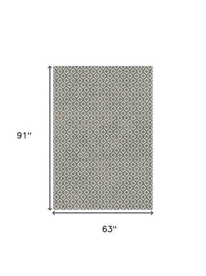 5' X 8' Beige and Gray Geometric Area Rug
