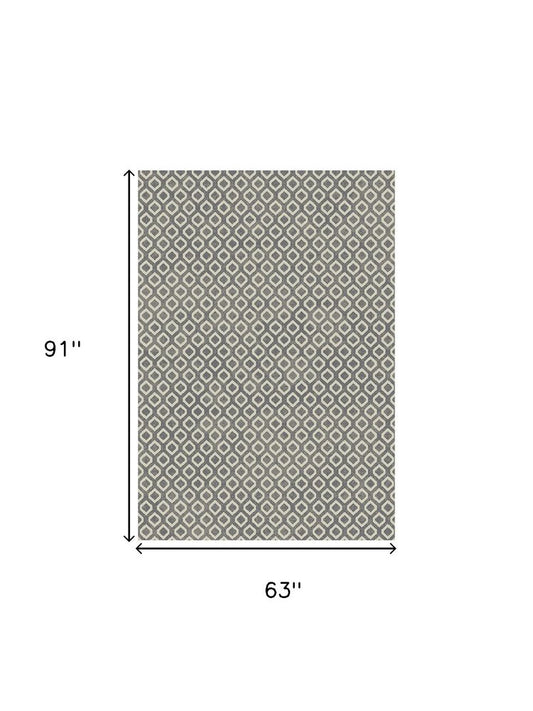 5' X 8' Beige and Gray Geometric Area Rug