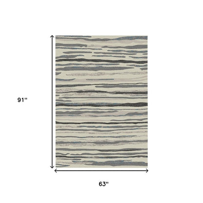 8' X 10' Beige and Gray Abstract Area Rug