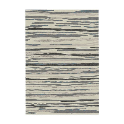 5' X 8' Beige and Gray Abstract Area Rug