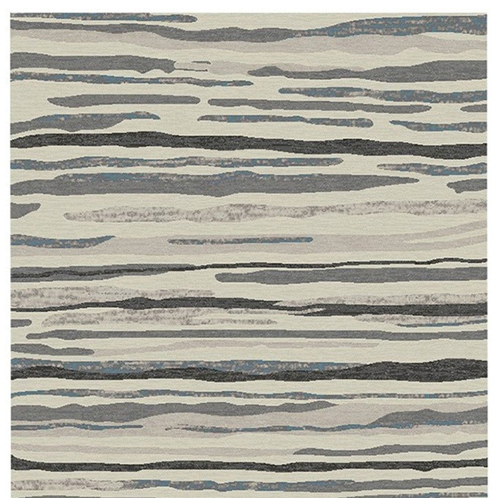 8' X 10' Beige and Gray Abstract Area Rug