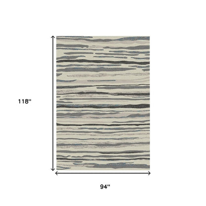 8' X 10' Beige and Gray Abstract Area Rug