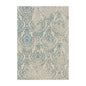 5' X 8' Ivory Blue and Gray Damask Distressed Area Rug