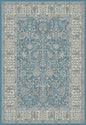 5' X 8' Blue and Ivory Oriental Area Rug