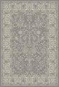5' X 8' Blue and Ivory Oriental Area Rug