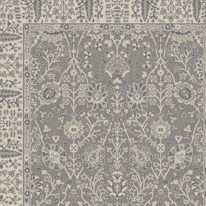 5' X 8' Blue and Ivory Oriental Area Rug