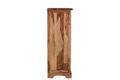 36" Brown Live Edge Solid Wood Five Drawer Dresser