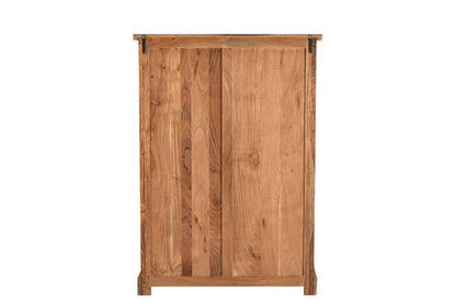 36" Brown Live Edge Solid Wood Five Drawer Dresser