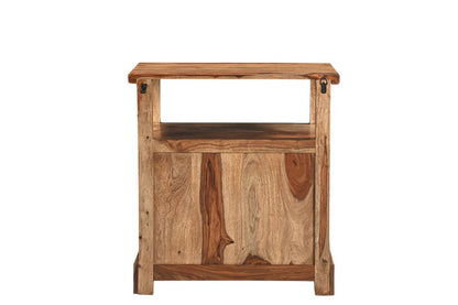 27" Brown Solid Wood Two Drawer Nightstand