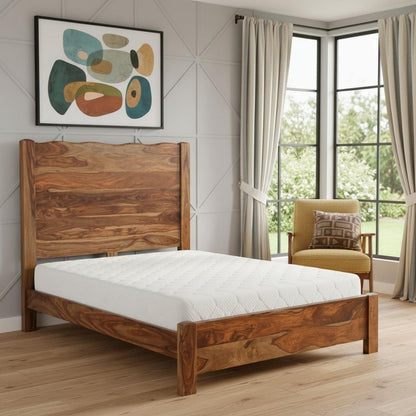 Brown Live Edge Solid Wood Queen Bed Frame