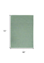 4' X 6' Blue Geometric Power Loom Non Skid Area Rug