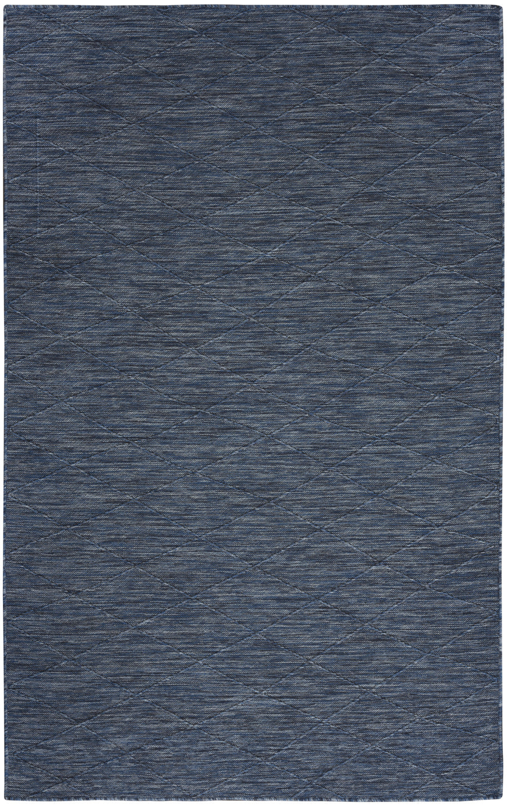 4' X 6' Blue Geometric Power Loom Non Skid Area Rug