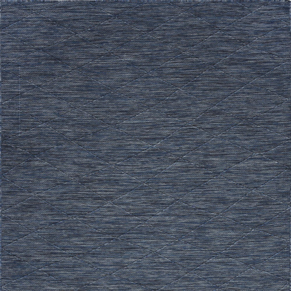 4' X 6' Blue Geometric Power Loom Non Skid Area Rug