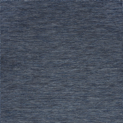 4' X 6' Blue Geometric Power Loom Non Skid Area Rug