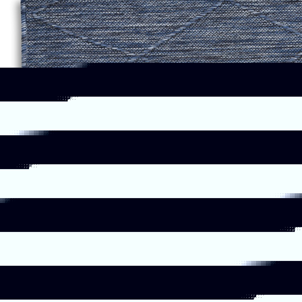 4' X 6' Blue Geometric Power Loom Non Skid Area Rug