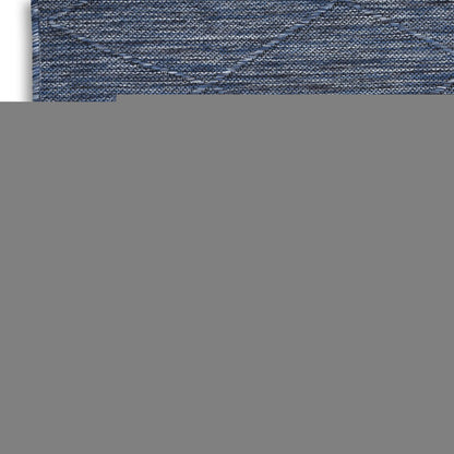 4' X 6' Blue Geometric Power Loom Non Skid Area Rug