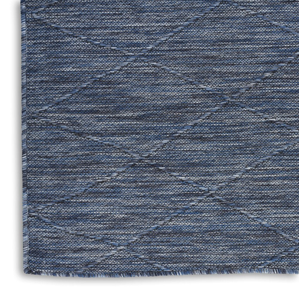 4' X 6' Blue Geometric Power Loom Non Skid Area Rug