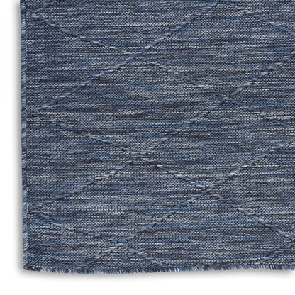 4' X 6' Blue Geometric Power Loom Non Skid Area Rug