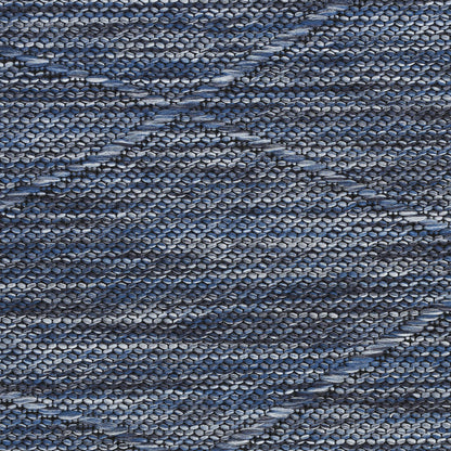 4' X 6' Blue Geometric Power Loom Non Skid Area Rug