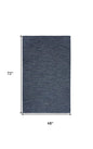 4' X 6' Blue Geometric Power Loom Non Skid Area Rug
