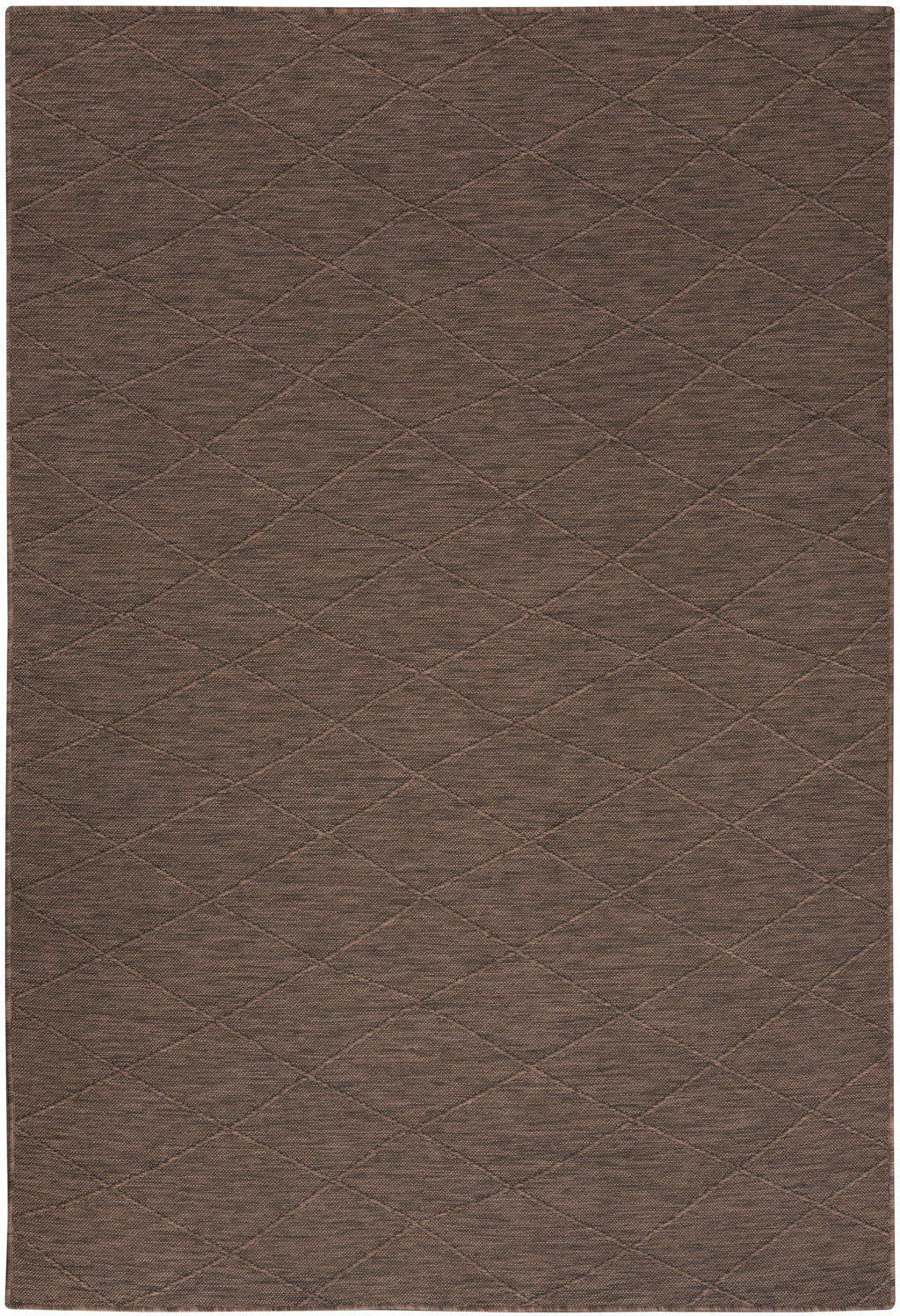 4' X 6' Brown Geometric Power Loom Non Skid Area Rug