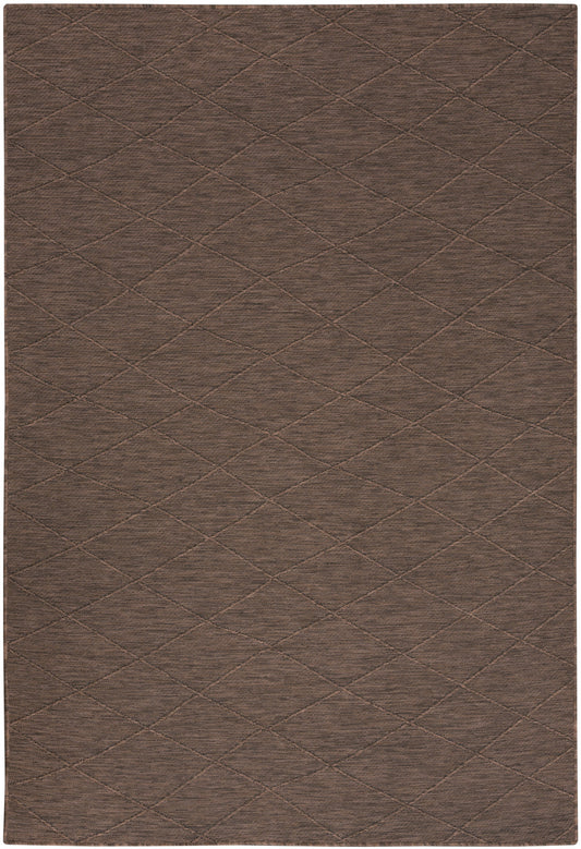 4' X 6' Brown Geometric Power Loom Non Skid Area Rug