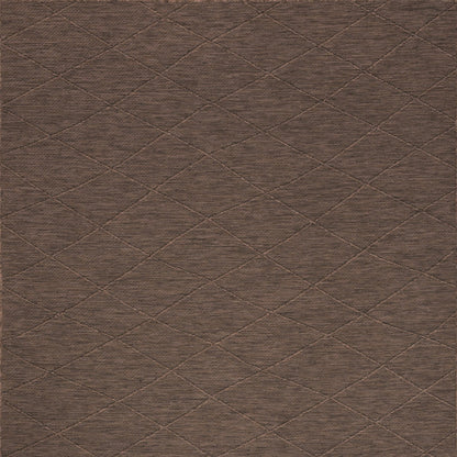 4' X 6' Brown Geometric Power Loom Non Skid Area Rug