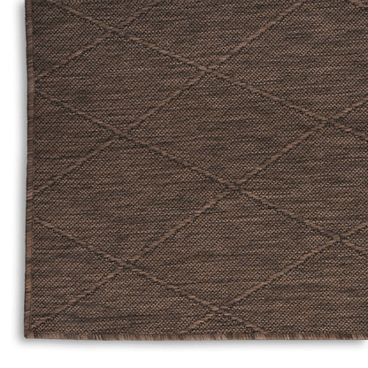 4' X 6' Brown Geometric Power Loom Non Skid Area Rug