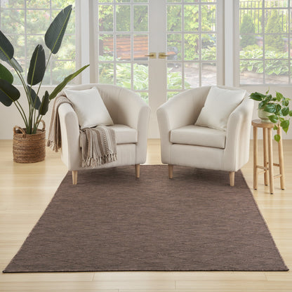 4' X 6' Brown Geometric Power Loom Non Skid Area Rug