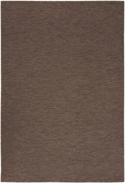 4' X 6' Brown Geometric Power Loom Non Skid Area Rug