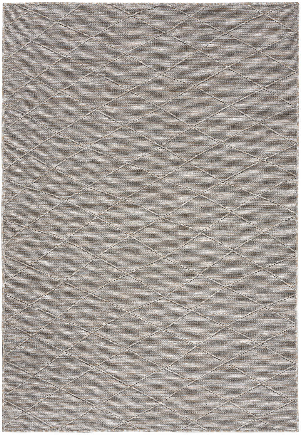 4' X 6' Gray Geometric Power Loom Non Skid Area Rug