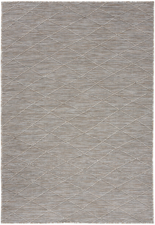 4' X 6' Gray Geometric Power Loom Non Skid Area Rug