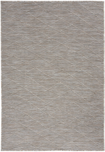 4' X 6' Gray Geometric Power Loom Non Skid Area Rug