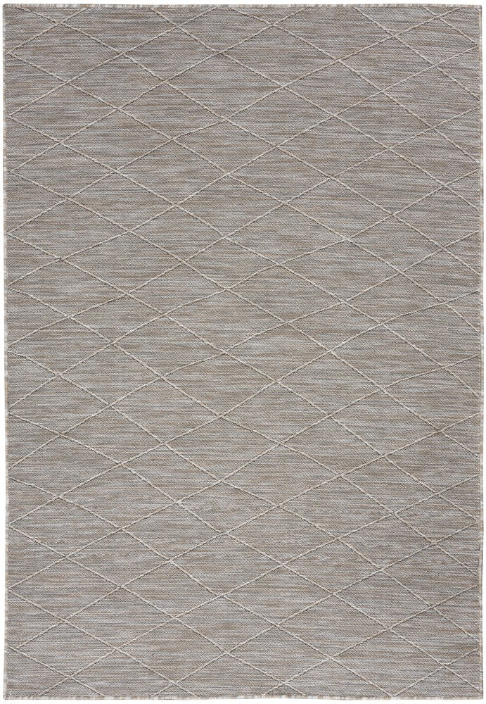 4' X 6' Gray Geometric Power Loom Non Skid Area Rug