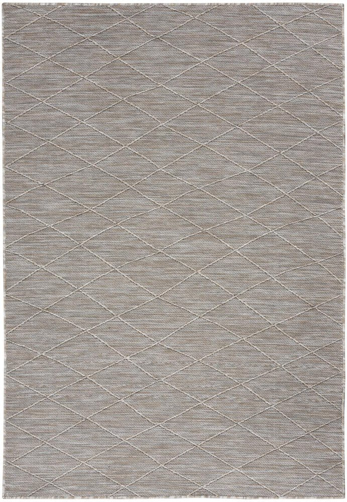 4' X 6' Gray Geometric Power Loom Non Skid Area Rug