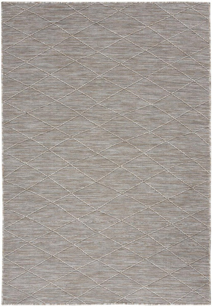 4' X 6' Gray Geometric Power Loom Non Skid Area Rug