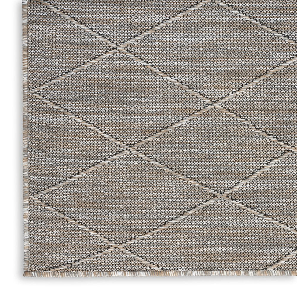 4' X 6' Gray Geometric Power Loom Non Skid Area Rug