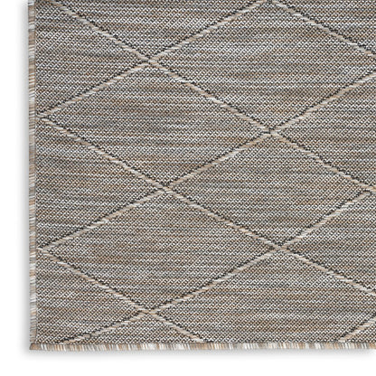 4' X 6' Gray Geometric Power Loom Non Skid Area Rug