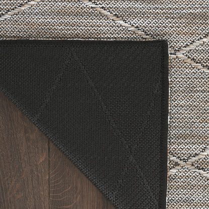 4' X 6' Gray Geometric Power Loom Non Skid Area Rug