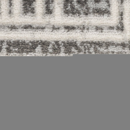 9' X 12' Gray Geometric Distressed Area Rug