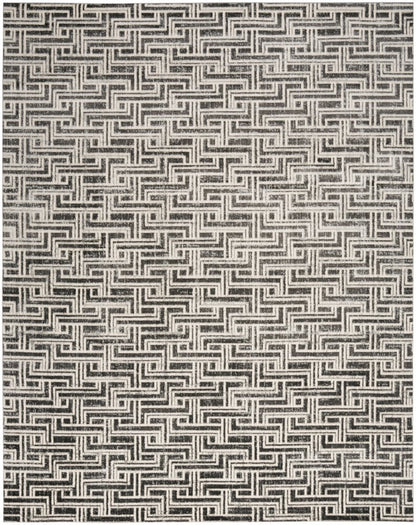 9' X 12' Gray Geometric Distressed Area Rug