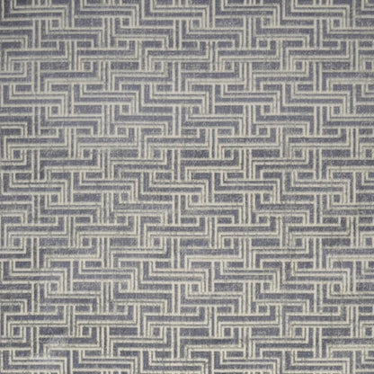 8' X 10' Blue Geometric Distressed Area Rug