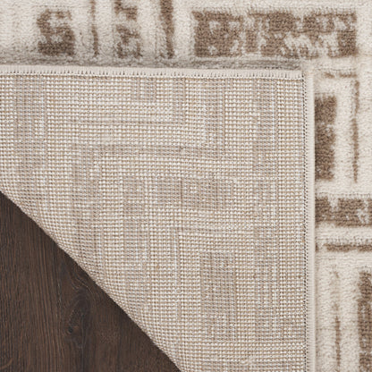 8' X 10' Brown Geometric Distressed Area Rug