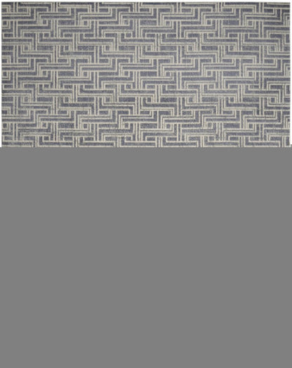 5' X 7' Blue Geometric Distressed Area Rug