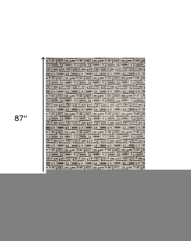 5' X 7' Gray Geometric Distressed Area Rug