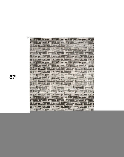 5' X 7' Gray Geometric Distressed Area Rug