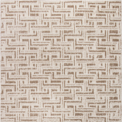 4' X 6' Brown Geometric Distressed Area Rug